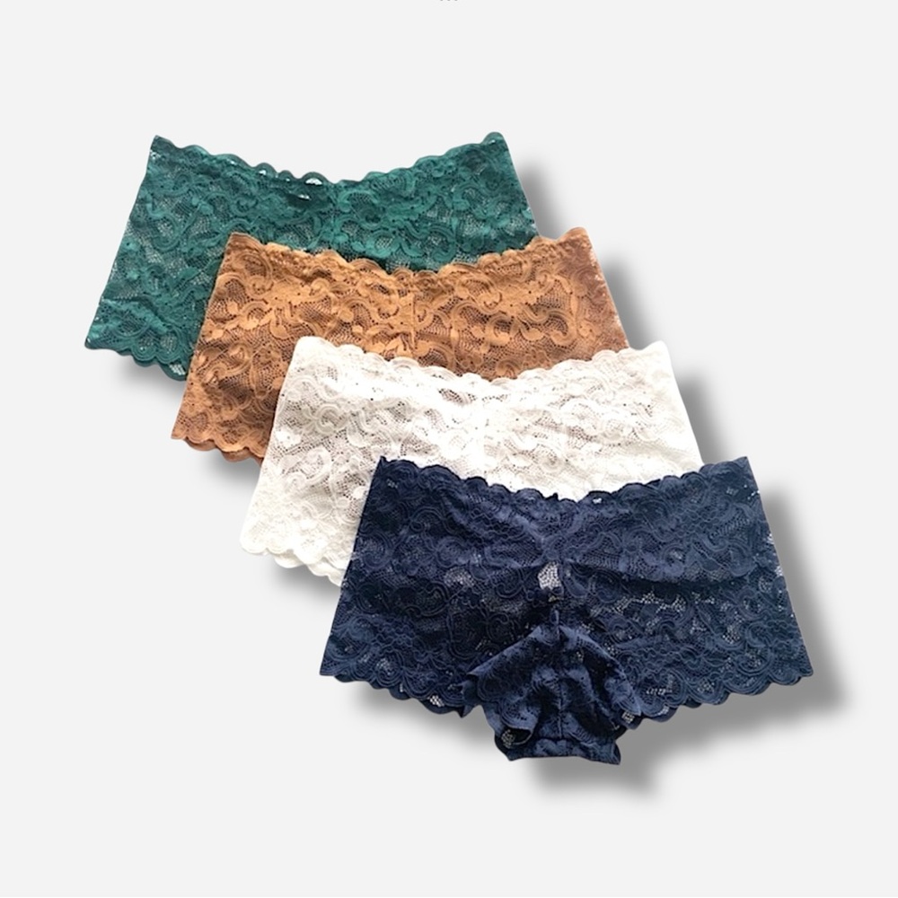 🌸New🌸 4pk lace boyshort panty lot one size